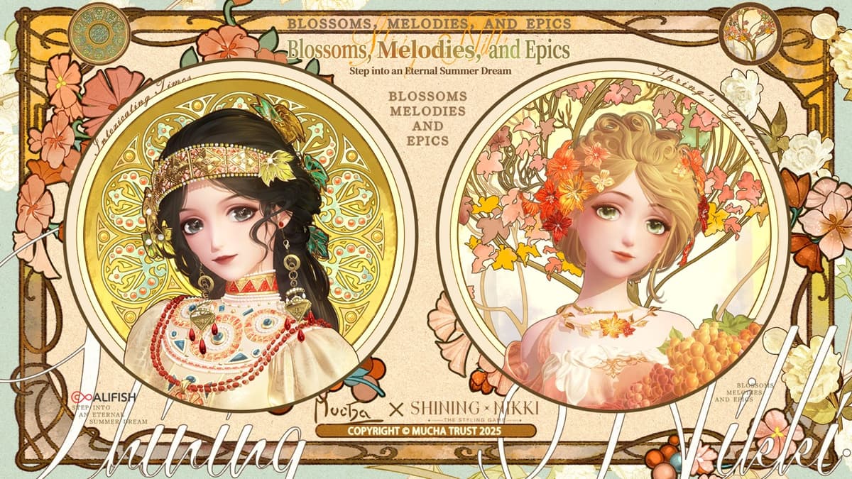 Blossoms, Melodies, and Epics The Shining Nikki x Alphonse Mucha